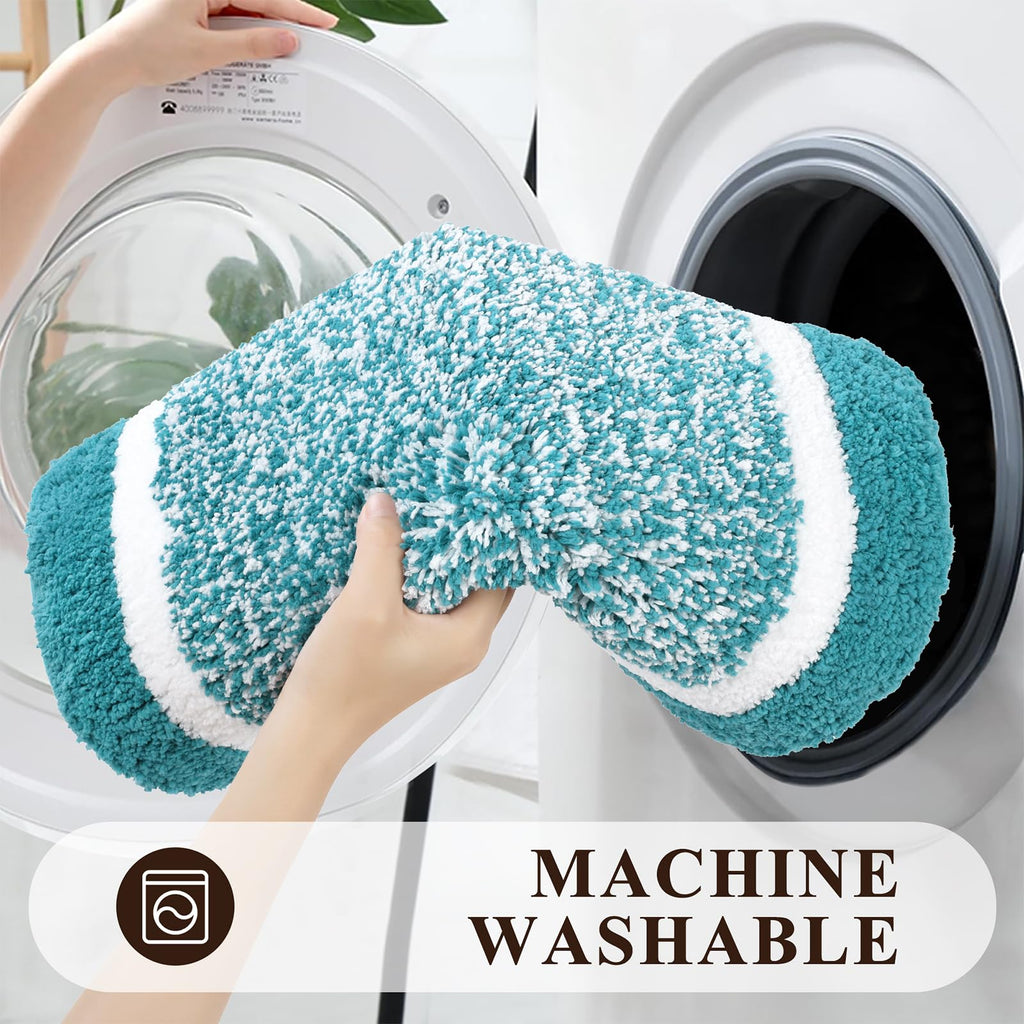 Pauwer Bathroom Rug Set, Non Slip Washable Bath Mat Set