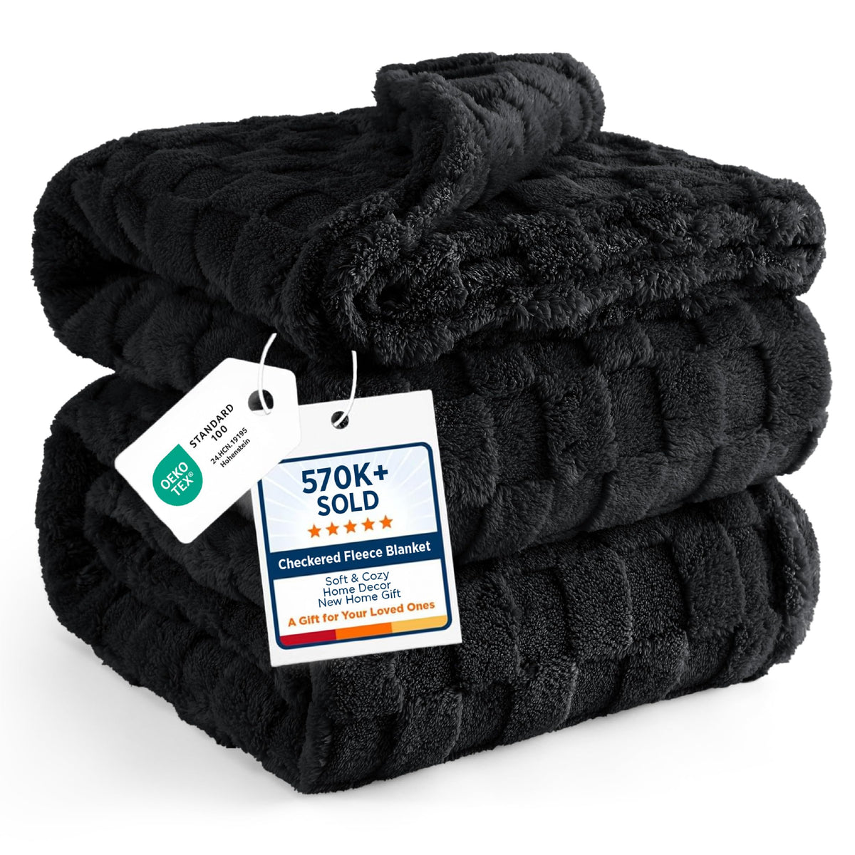 Bedsure GentleSoft Throw Blanket Checkered Fleece Blankets