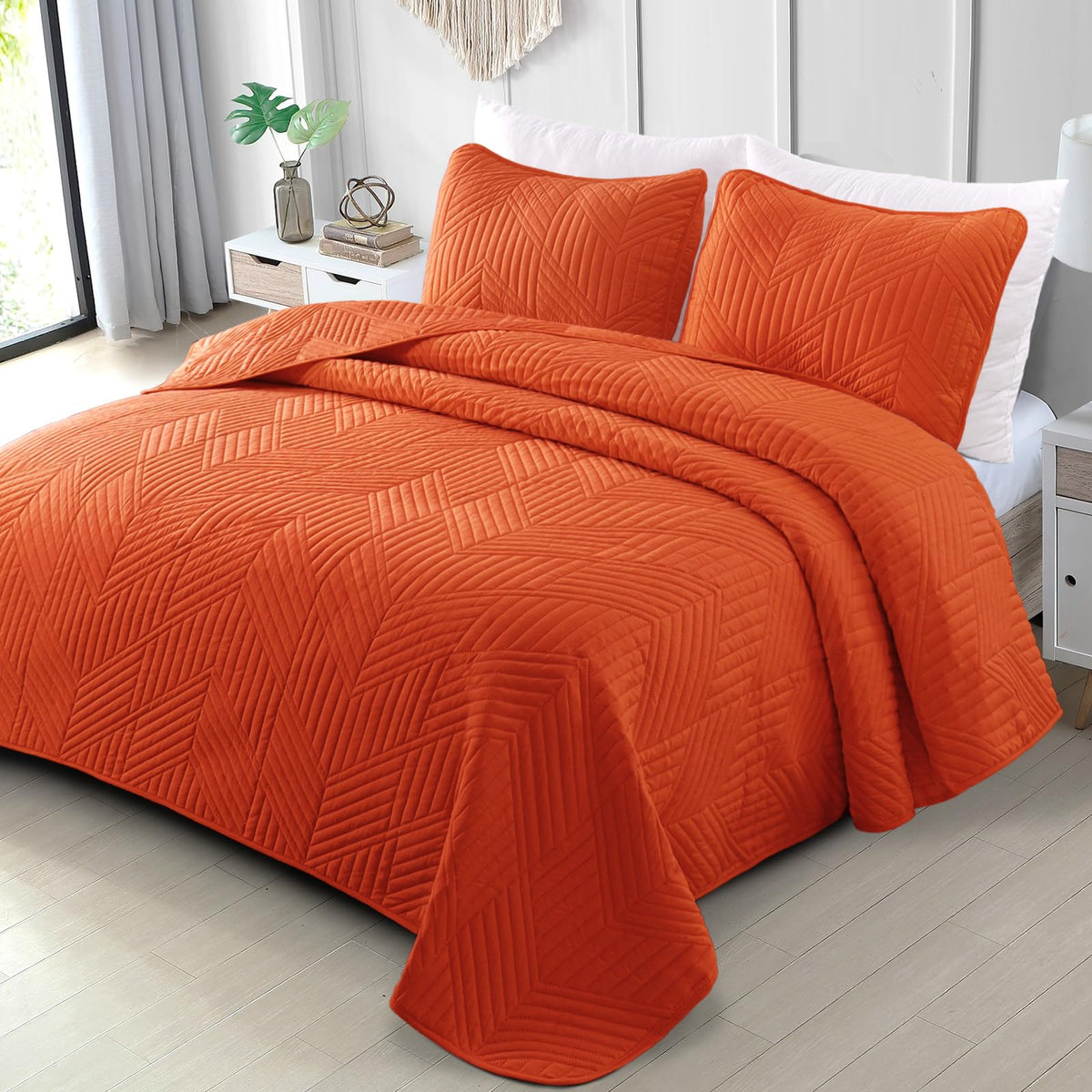 Exclusivo Mezcla Quilt Bedding Set, Lightweight Bedspreads Soft Modern Geometric Coverlet Set