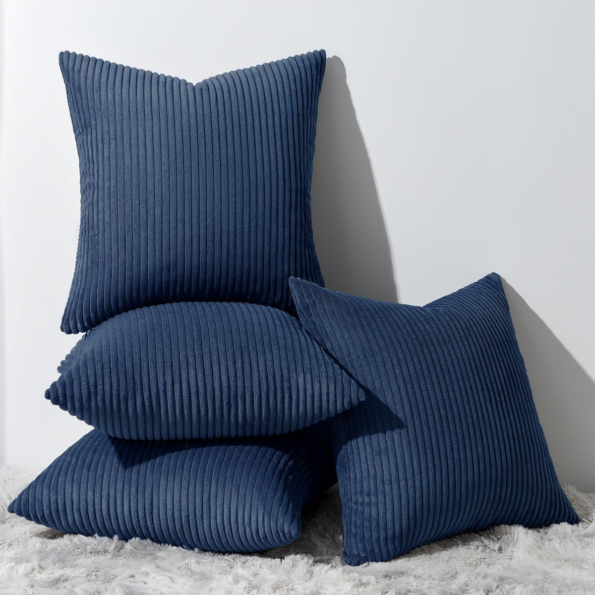 Topfinel Set of 4 Gradient Corduroy Pillow Covers