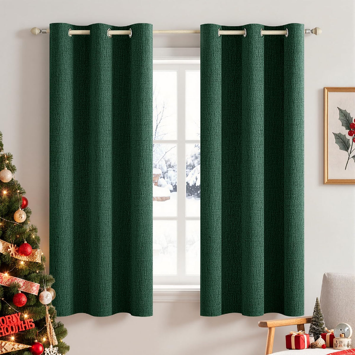 MIULEE Linen-Textured Thermal Insulated Blackout Curtains