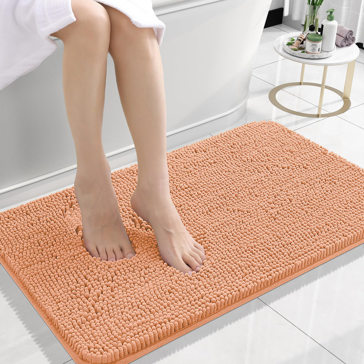 OLANLY Extra-Soft Absorbent Chenille Bathroom Rug Mat