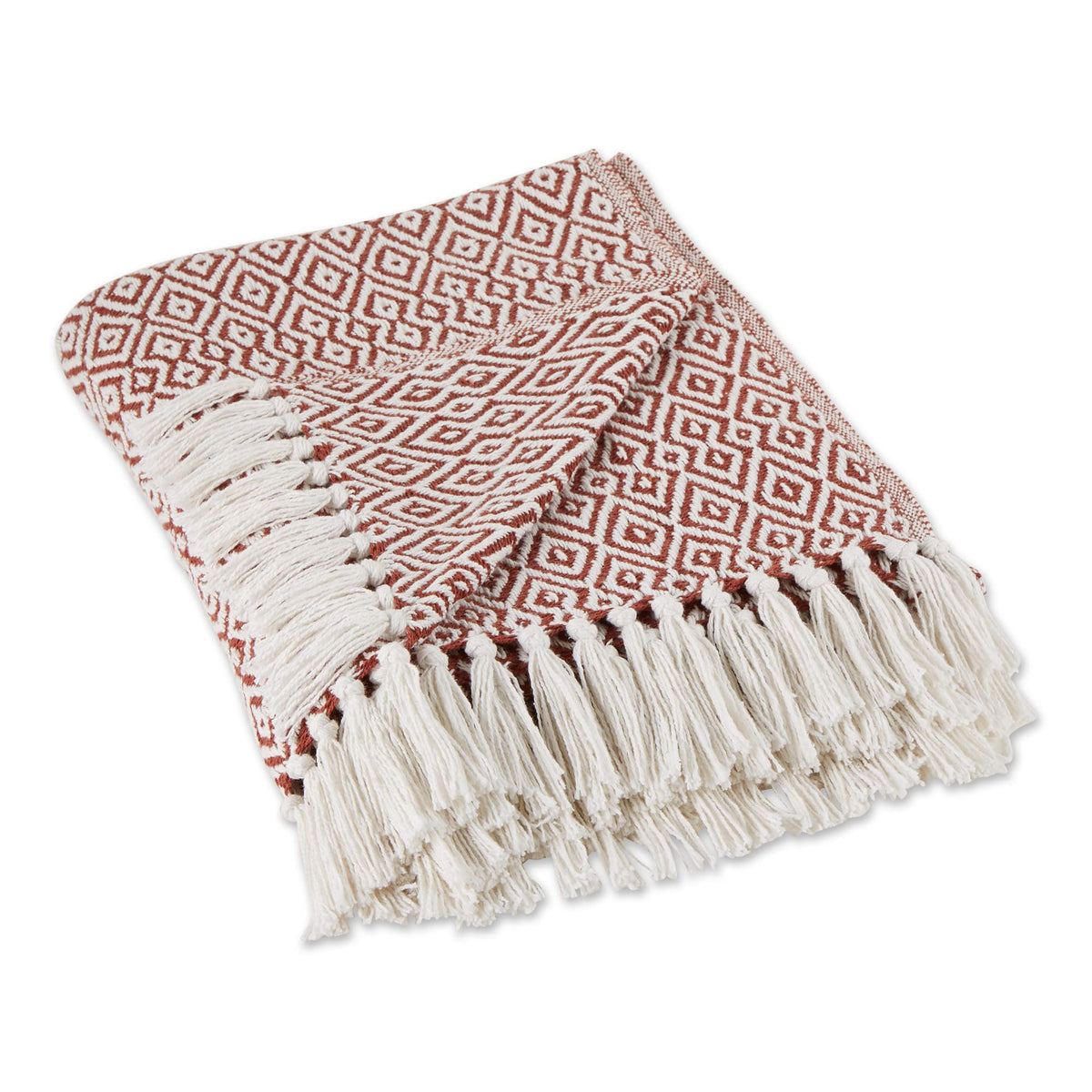 DII Rustic Farmhouse Double-Diamond Woven Throw Blanket