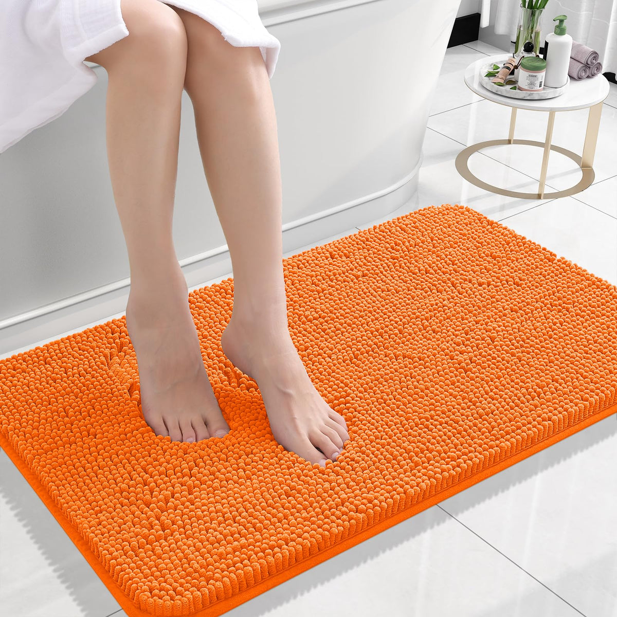 OLANLY Extra-Soft Absorbent Chenille Bathroom Rug Mat