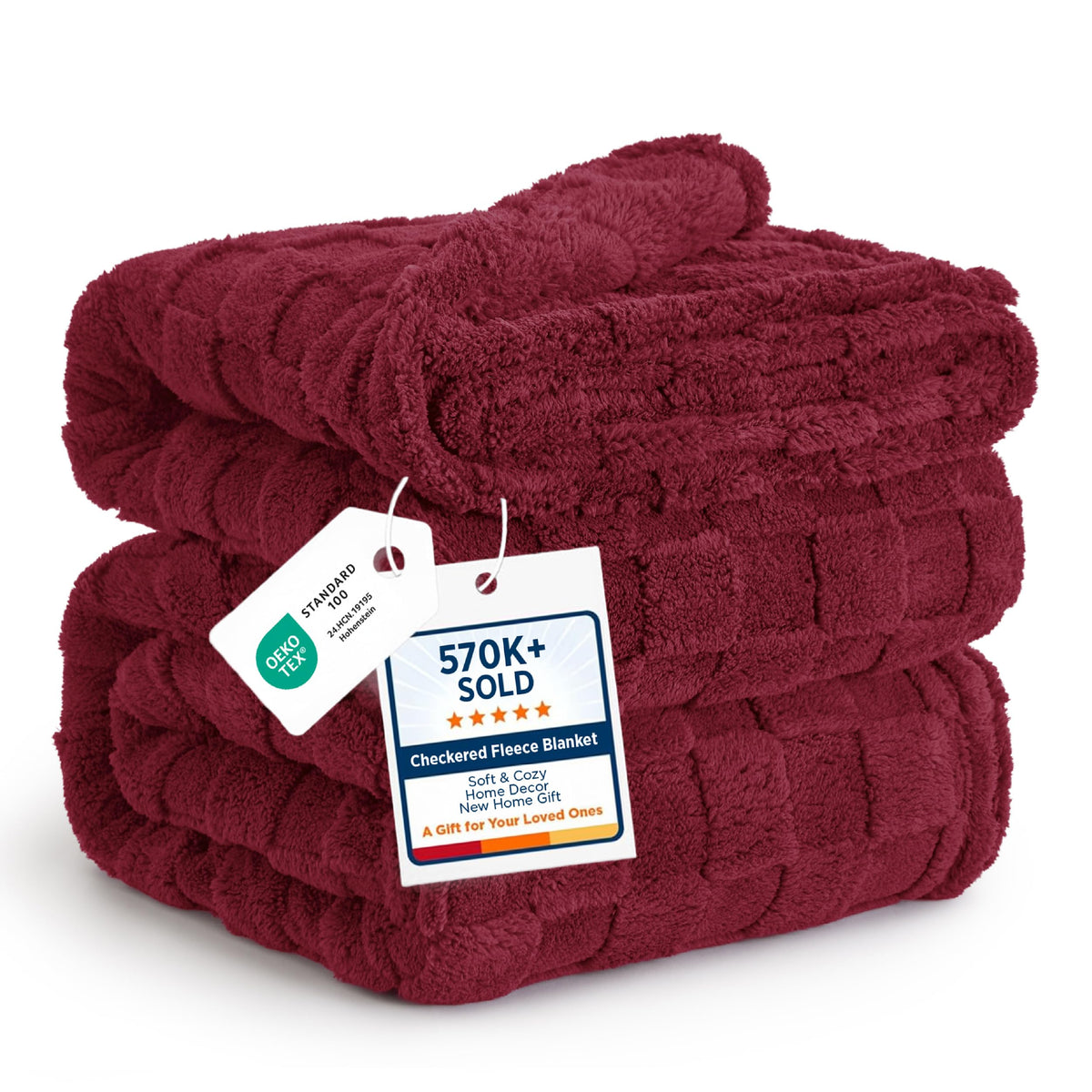 Bedsure GentleSoft Throw Blanket Checkered Fleece Blankets