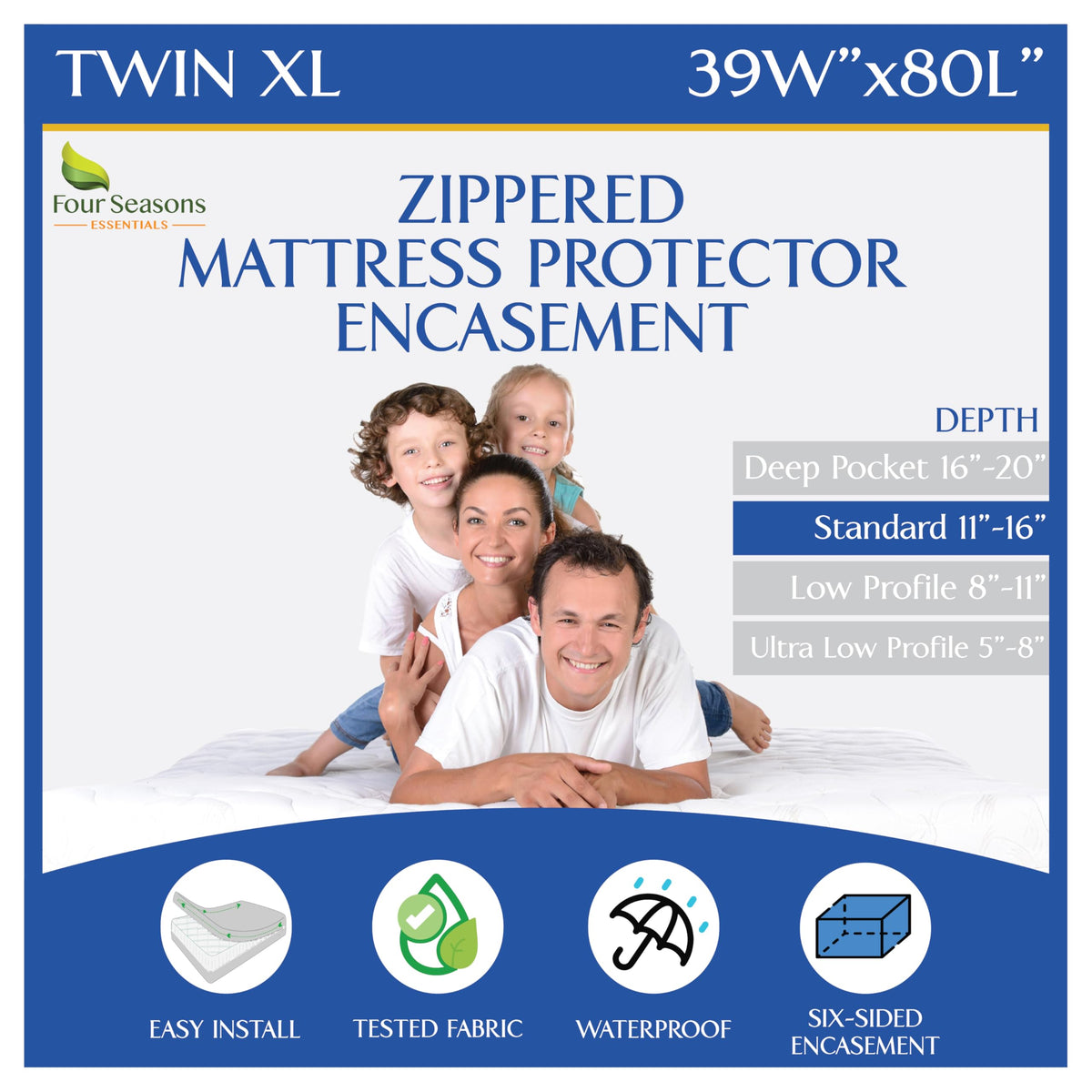 Waterproof Zippered Mattress Encasement Protector