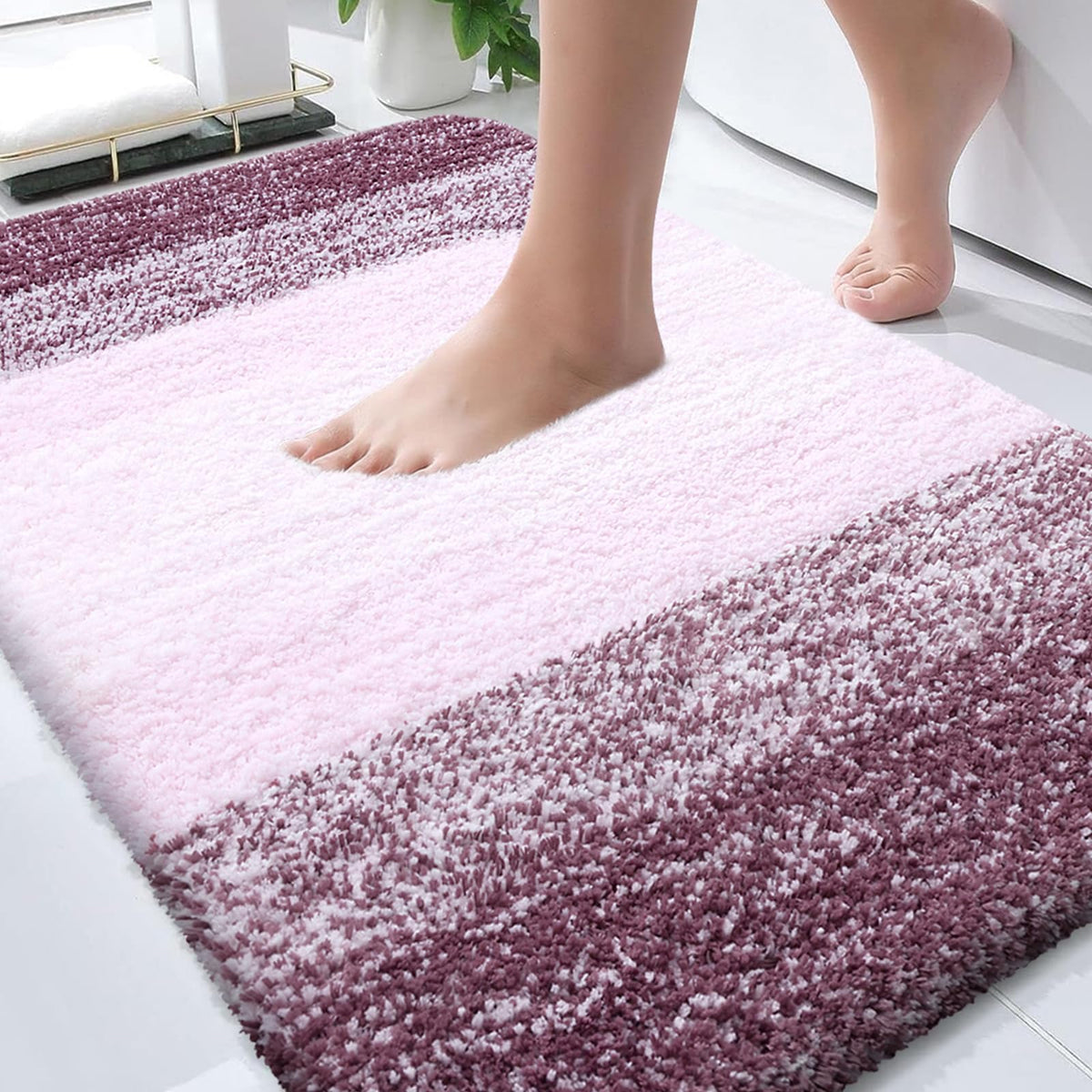 OLANLY Extra-Soft Absorbent Microfiber Bathroom Rug Mat