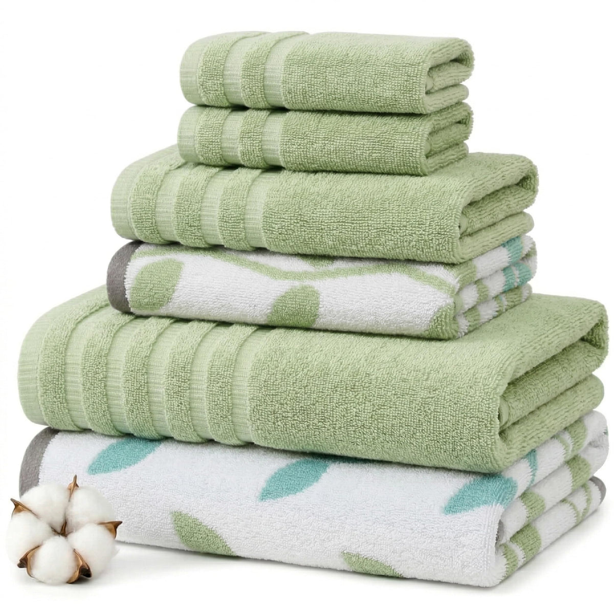 Modern Threads 6-Piece Reversible Cotton Bath Towel Set