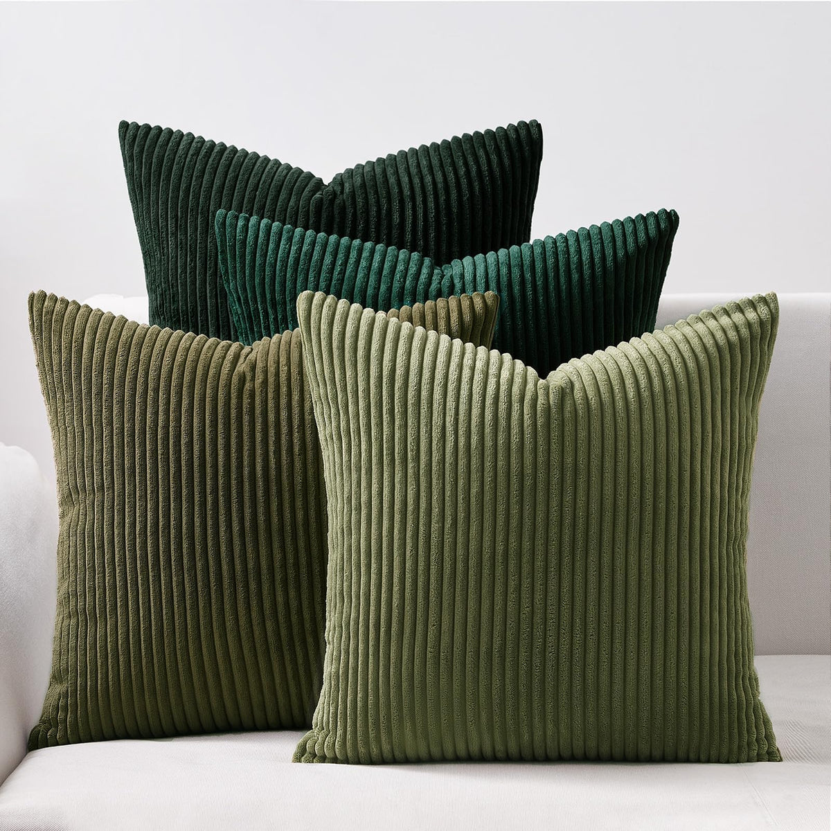 Topfinel Set of 4 Gradient Corduroy Pillow Covers