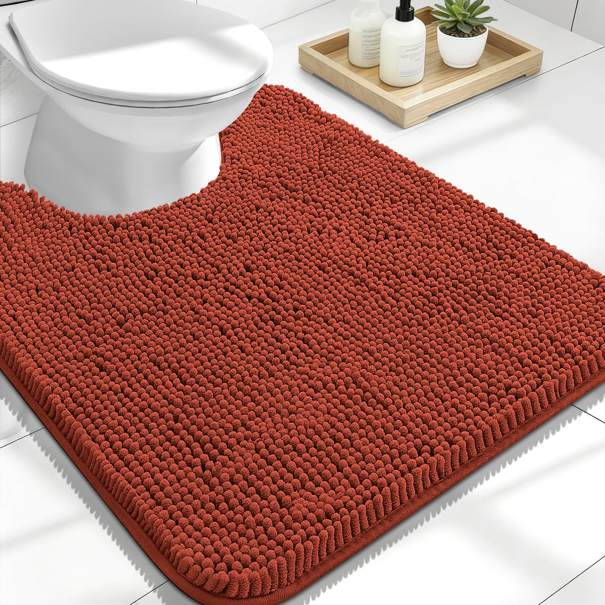 OLANLY Extra-Soft Absorbent Chenille Bathroom Rug Mat