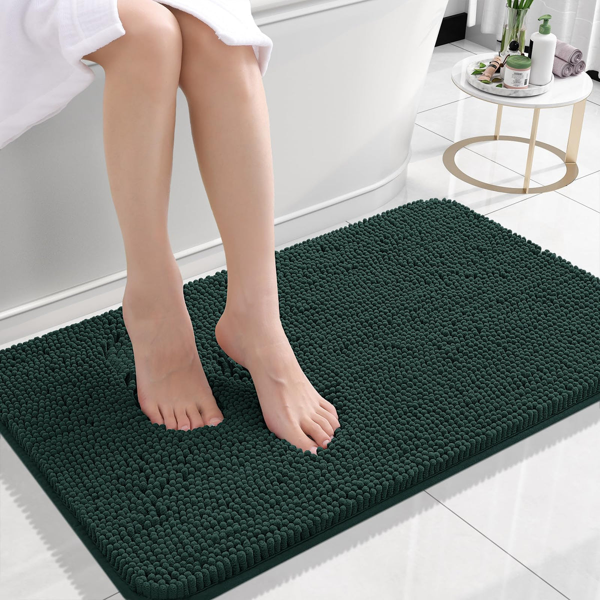 OLANLY Extra-Soft Absorbent Chenille Bathroom Rug Mat
