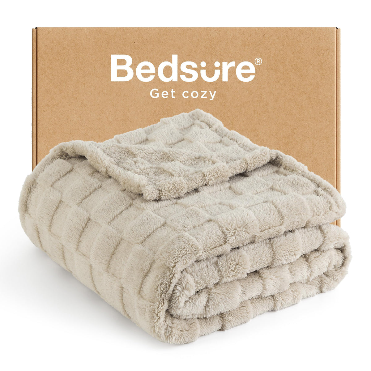 Bedsure GentleSoft Throw Blanket Checkered Fleece Blankets