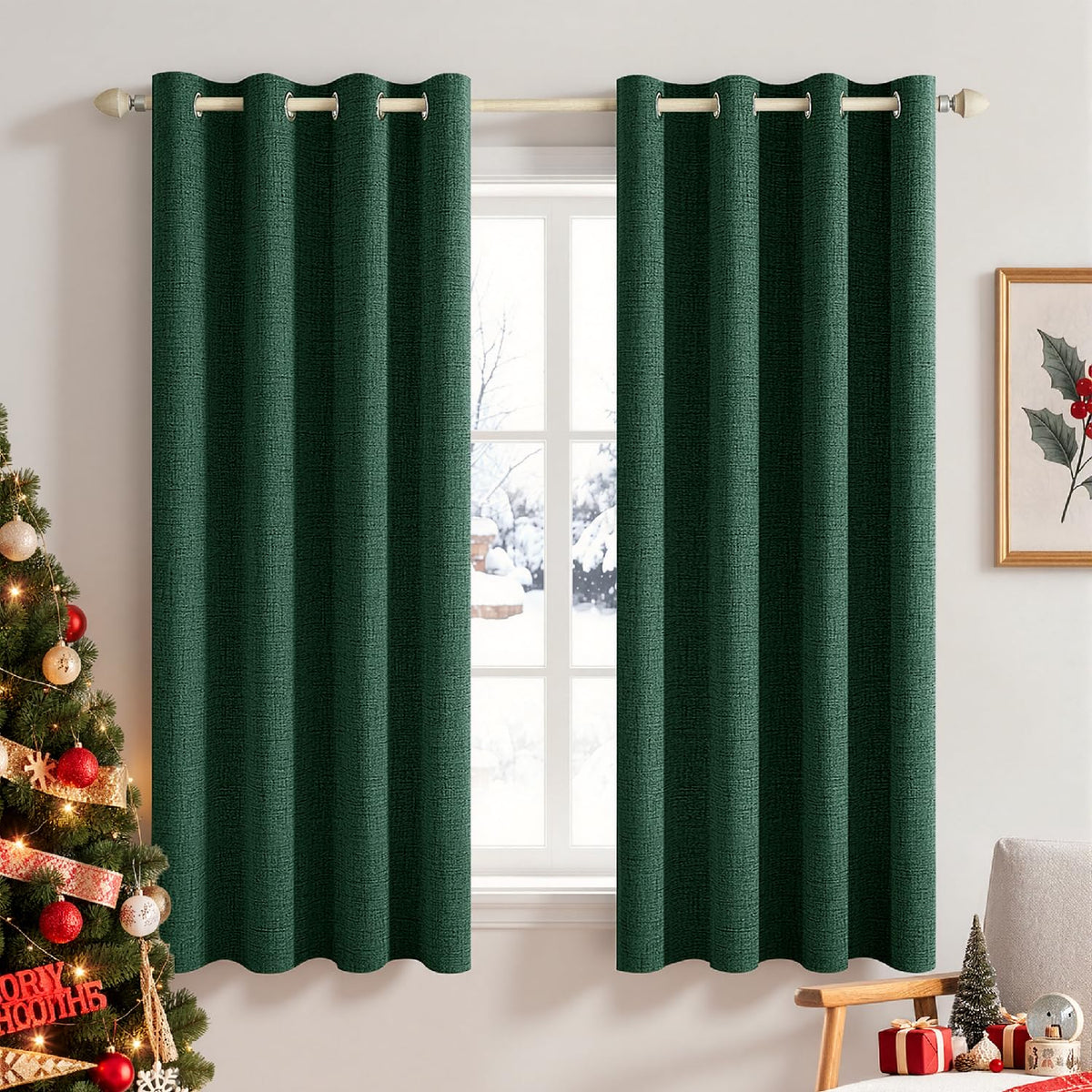 MIULEE Linen-Textured Thermal Insulated Blackout Curtains