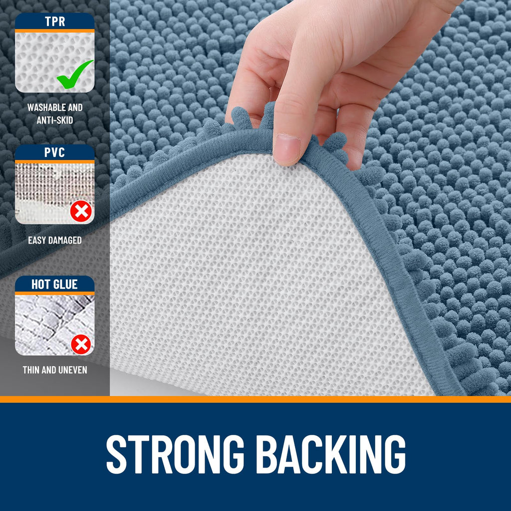 OLANLY Bathroom Rugs, Extra Soft Absorbent Chenille Bath Rugs