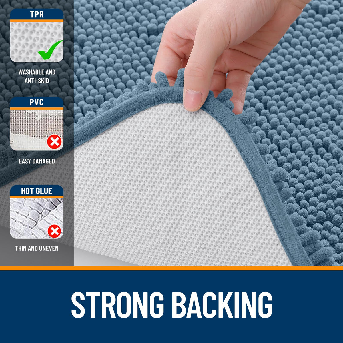 OLANLY Bathroom Rugs, Extra Soft Absorbent Chenille Bath Rugs
