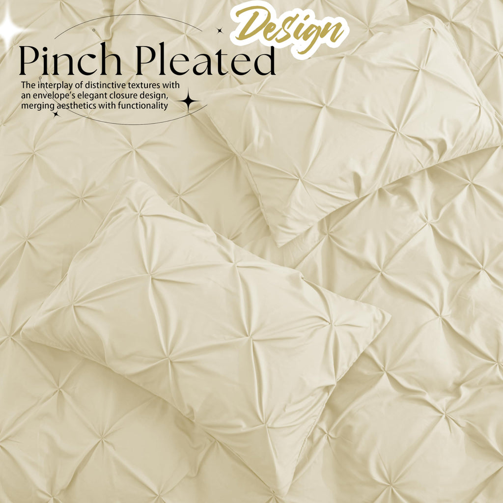 VACVELT Pintuck Pillow Cases Set of 2, Pillow Shams Decorative Pillowcases with Envelope Closure, Pinch Pleated Microfiber Pillowcases, Wrinkle and Stain Resistant