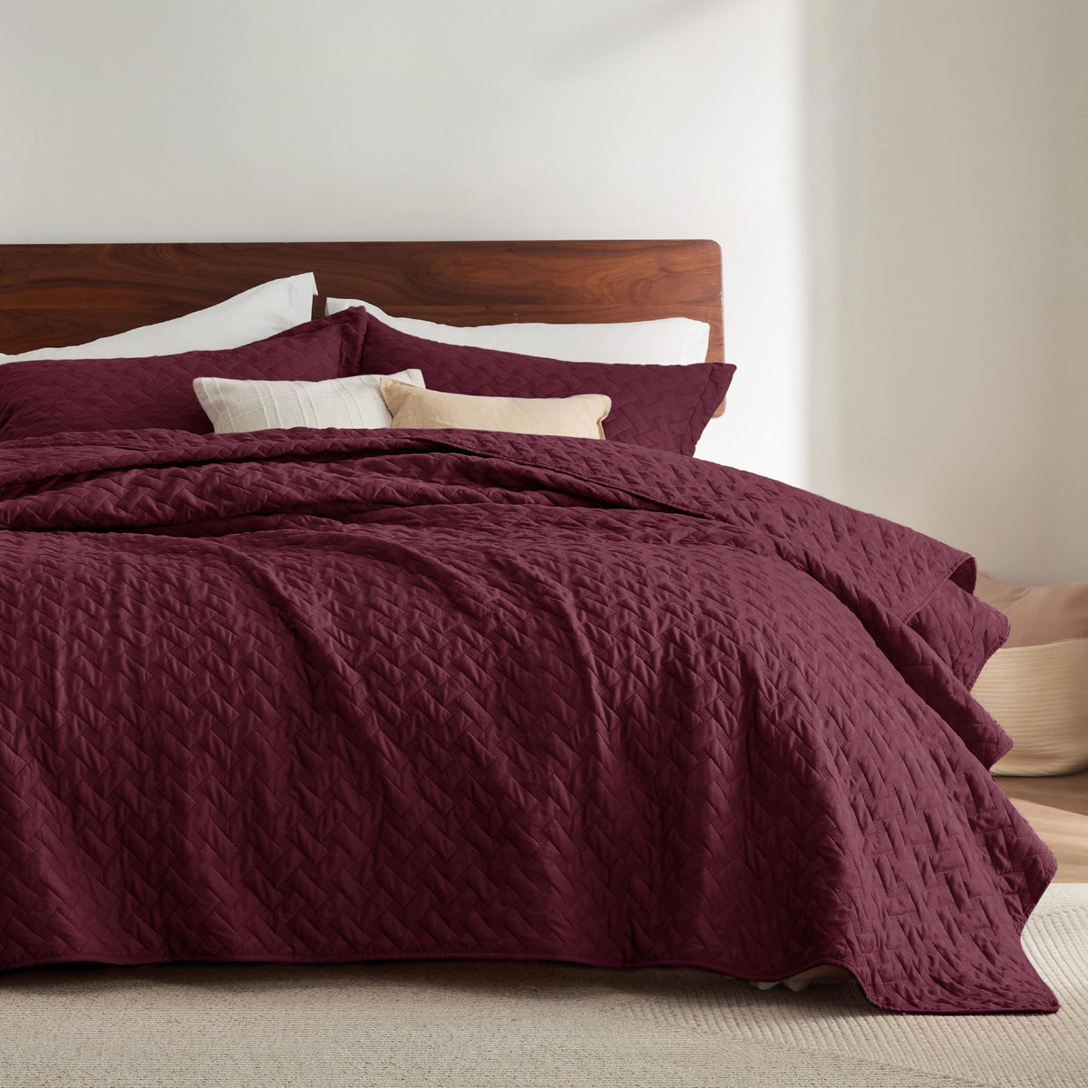 Bedsure Lightweight Basket-Weave Quilt Bedspread Set