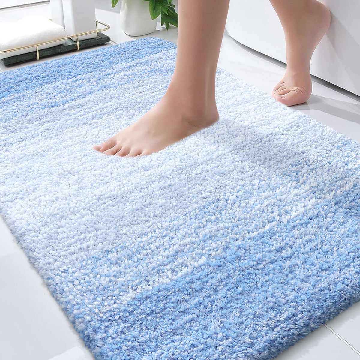 OLANLY Extra-Soft Absorbent Microfiber Bathroom Rug Mat