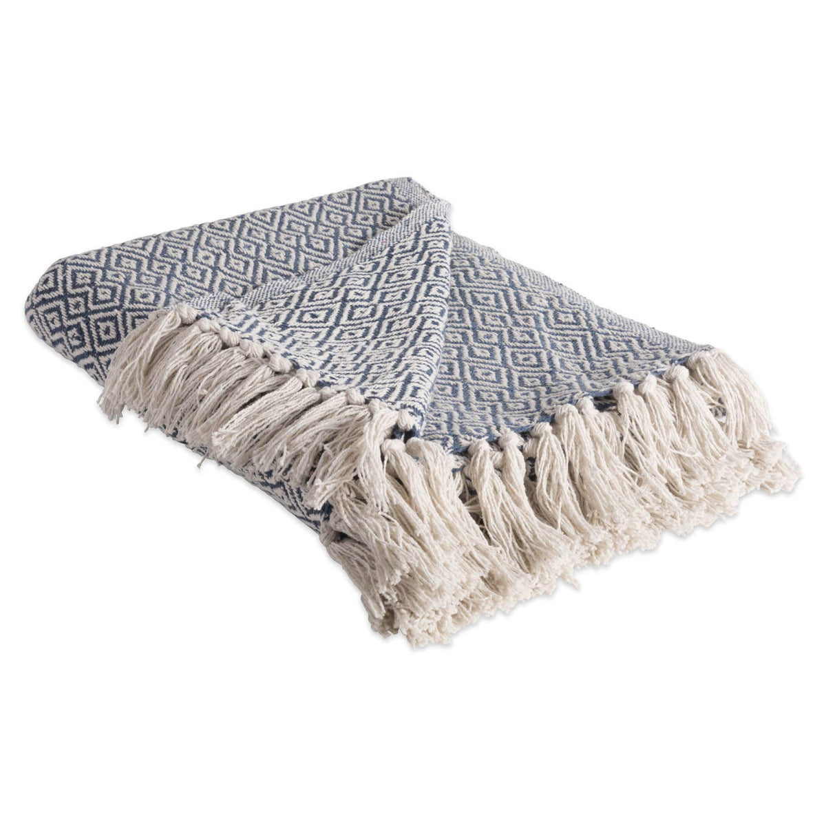 DII Rustic Farmhouse Double-Diamond Woven Throw Blanket