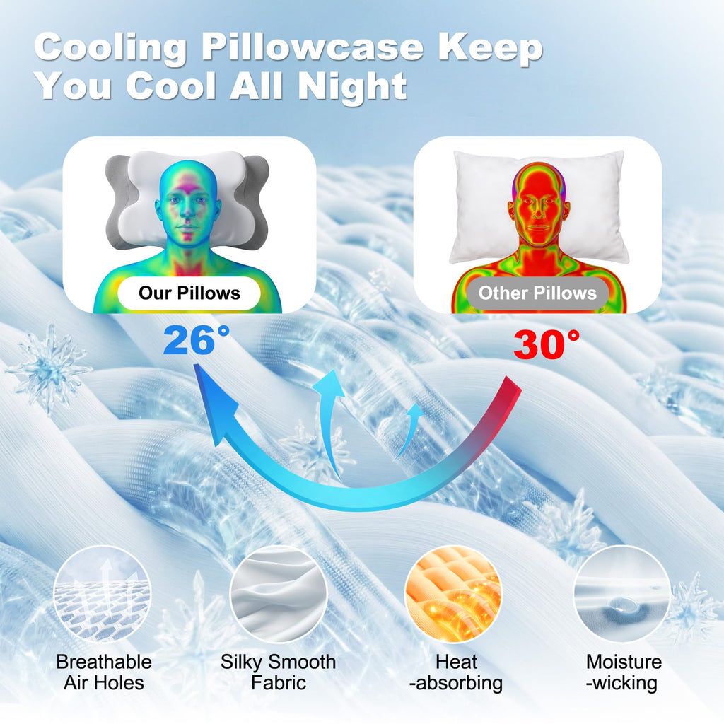 VYLEE Cervical Neck Pillow, Memory Foam Contour Pillow