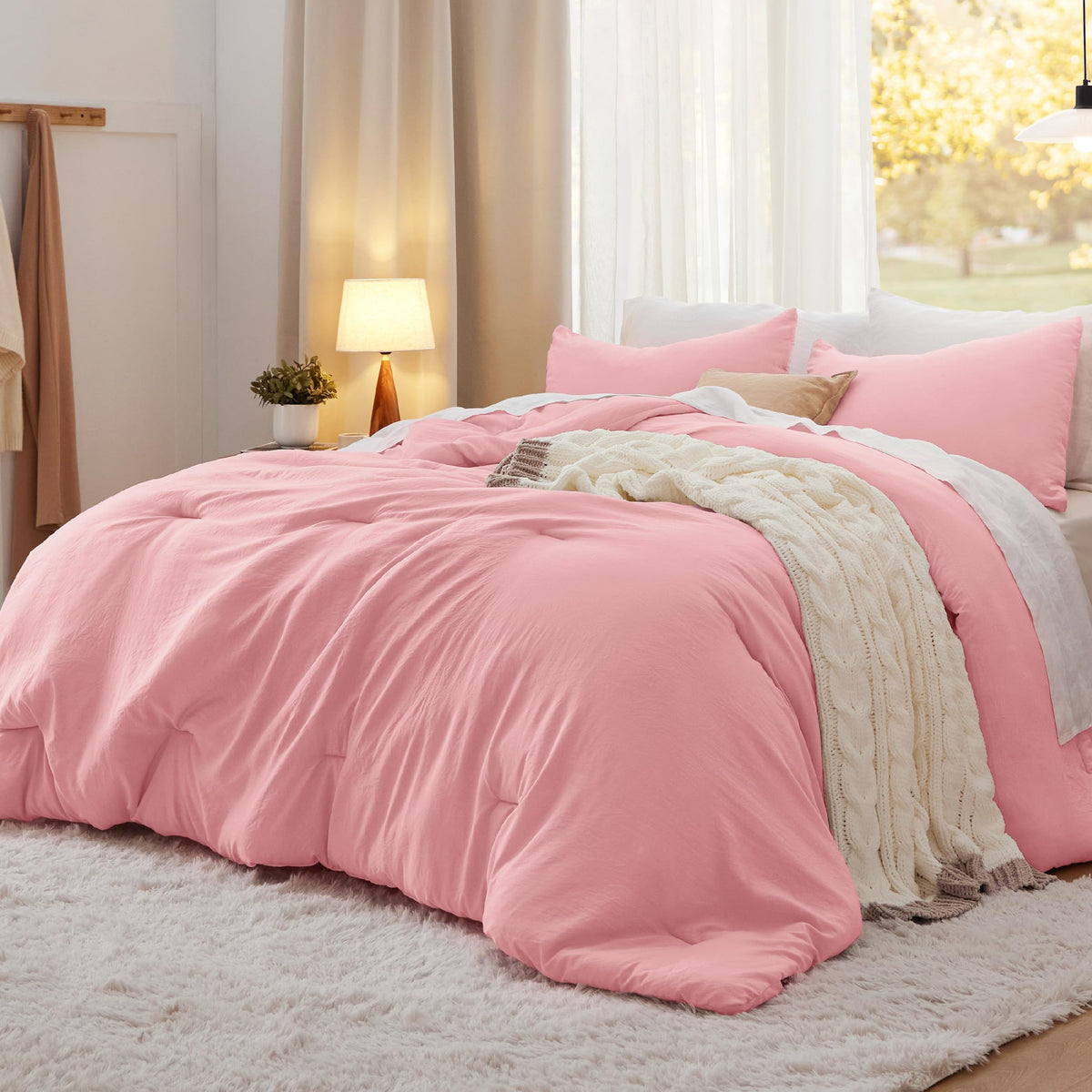 Bedsure Comforter Set Prewashed Soft Bedding Set 3Pcs