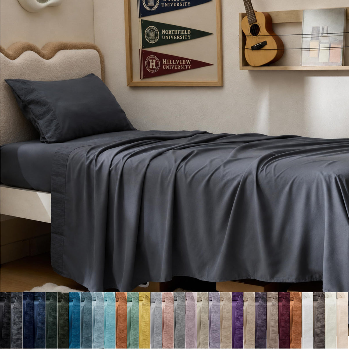 Bedsure Sheet Set - Soft Sheets - Breathable & Cooling - Hotel Luxury - Easy Care Polyester Microfiber Bedding