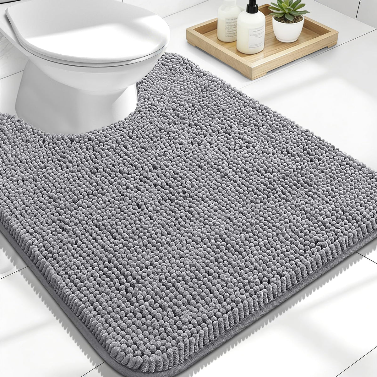 OLANLY Extra-Soft Absorbent Chenille Bathroom Rug Mat