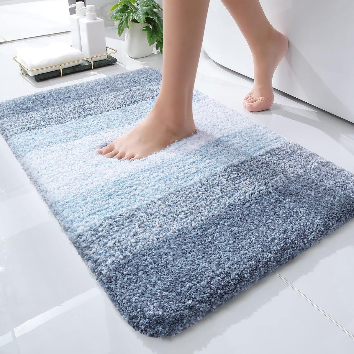 OLANLY Bathroom Rugs Mat, Extra Soft Absorbent Microfiber Bath Rugs