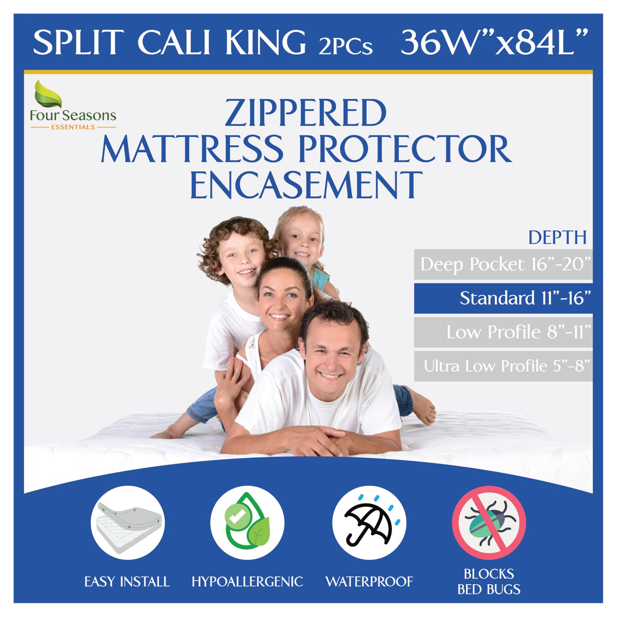 Waterproof Zippered Mattress Encasement Protector