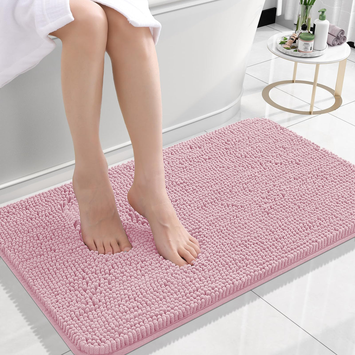 OLANLY Extra-Soft Absorbent Chenille Bathroom Rug Mat