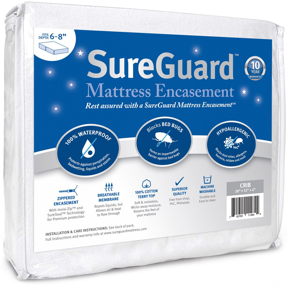 SureGuard Waterproof Bed Bug-Proof Mattress Encasement