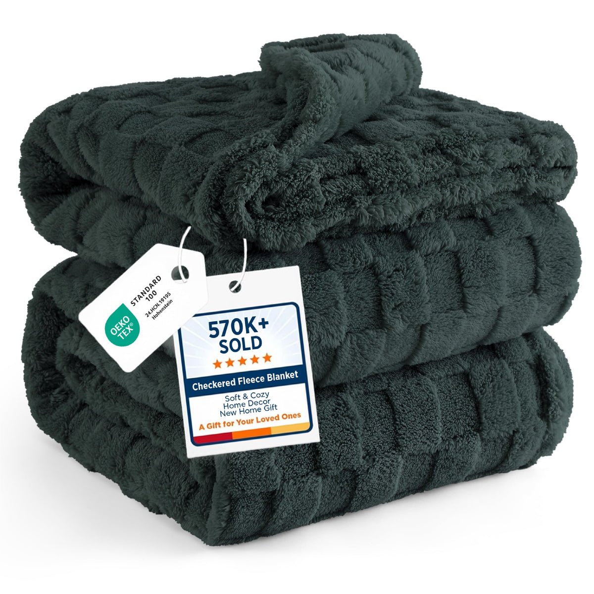 Bedsure GentleSoft Throw Blanket Checkered Fleece Blankets