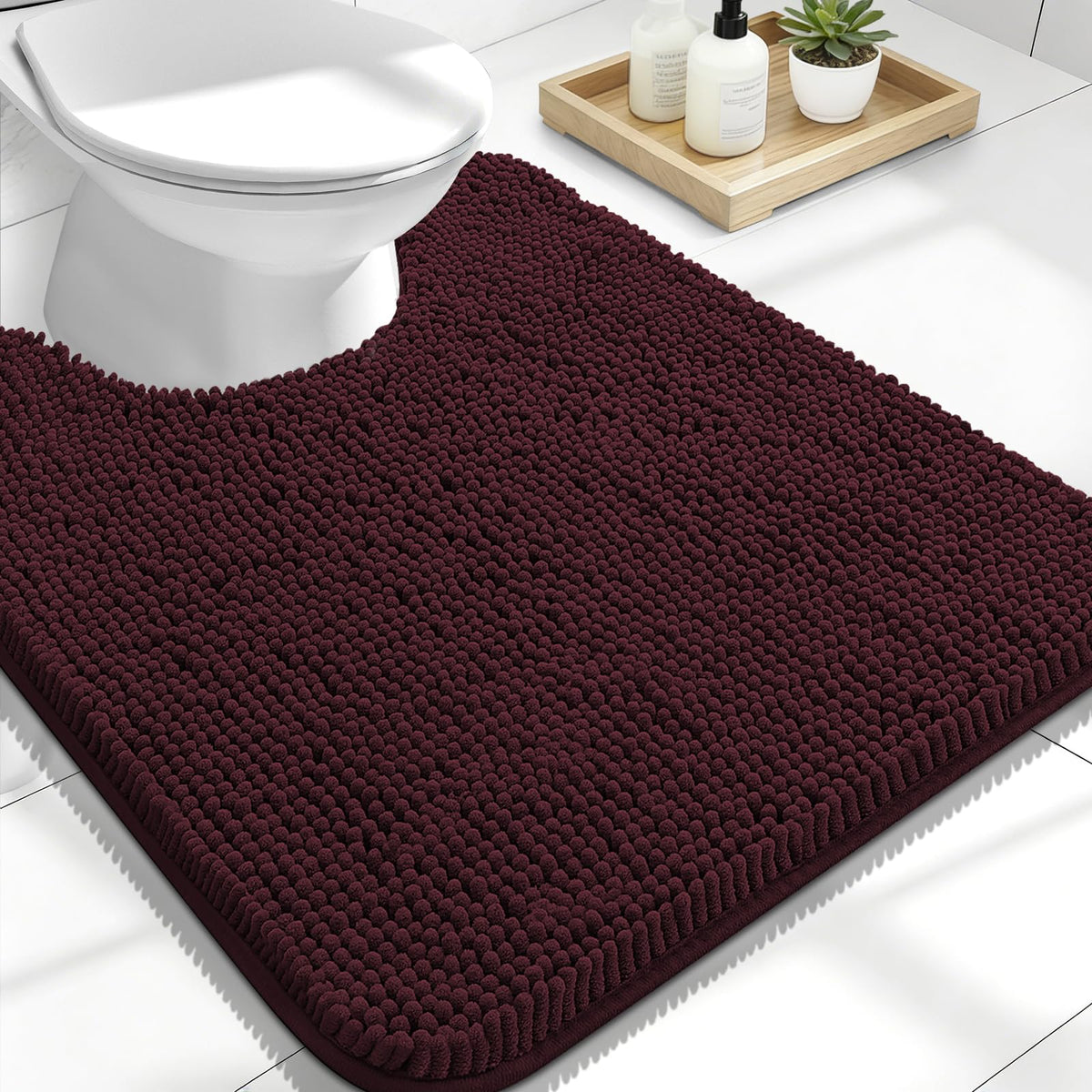 OLANLY Extra-Soft Absorbent Chenille Bathroom Rug Mat