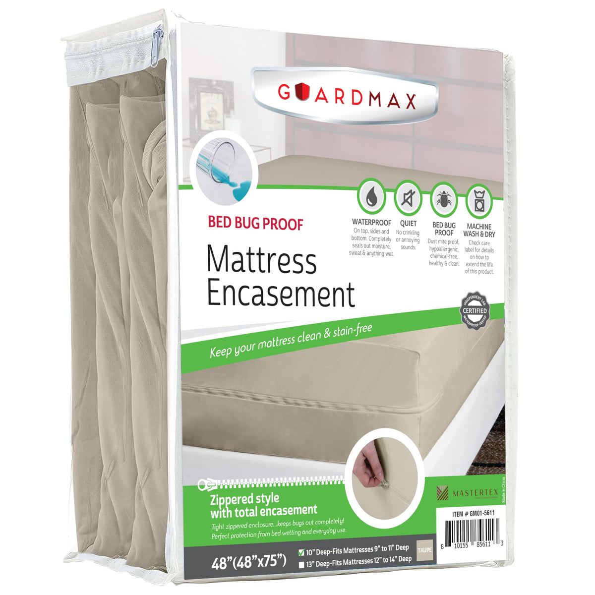 Guardmax Waterproof Jersey-Knit Zippered Mattress Encasement