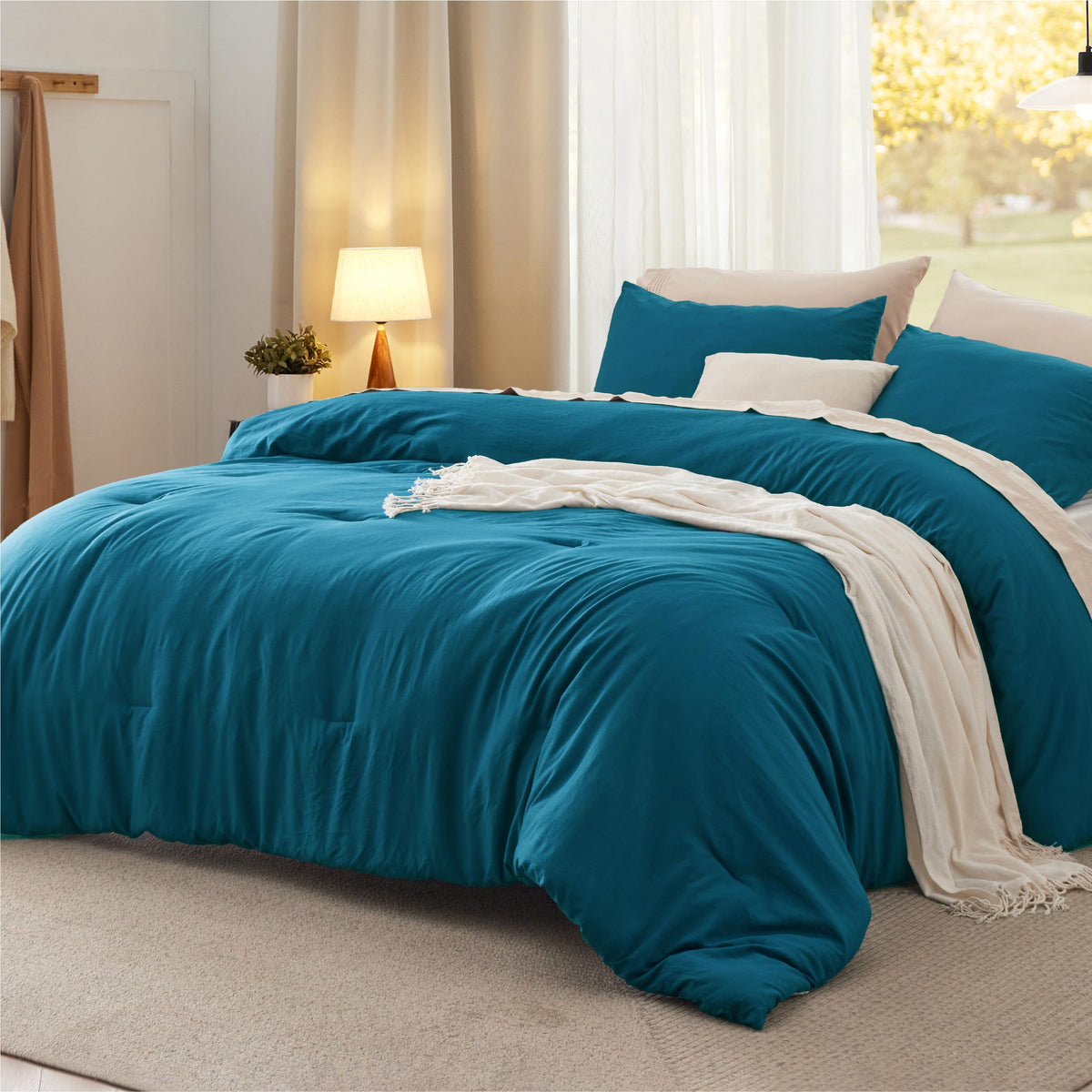 Bedsure Comforter Set Prewashed Soft Bedding Set 3Pcs