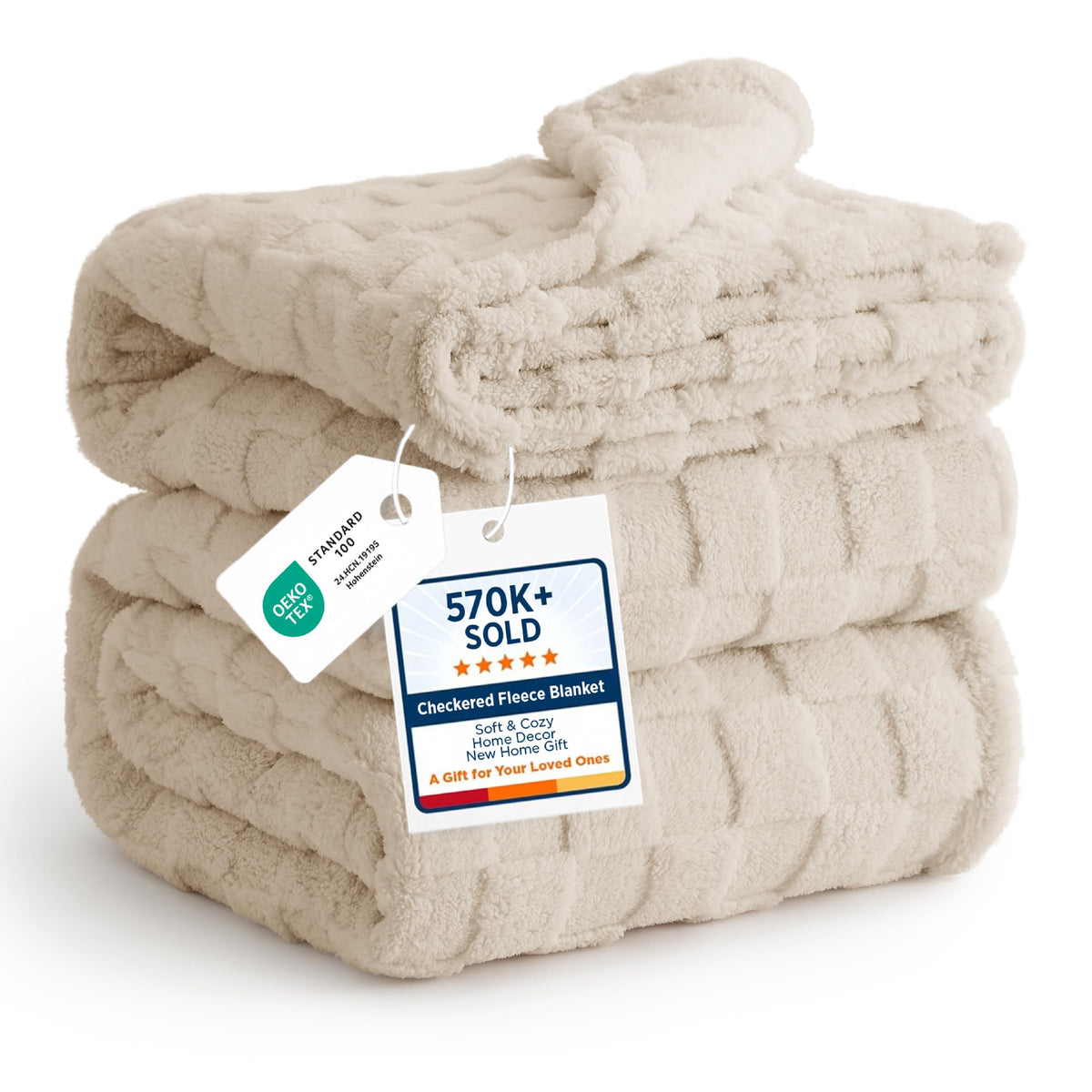 Bedsure GentleSoft Throw Blanket Checkered Fleece Blankets
