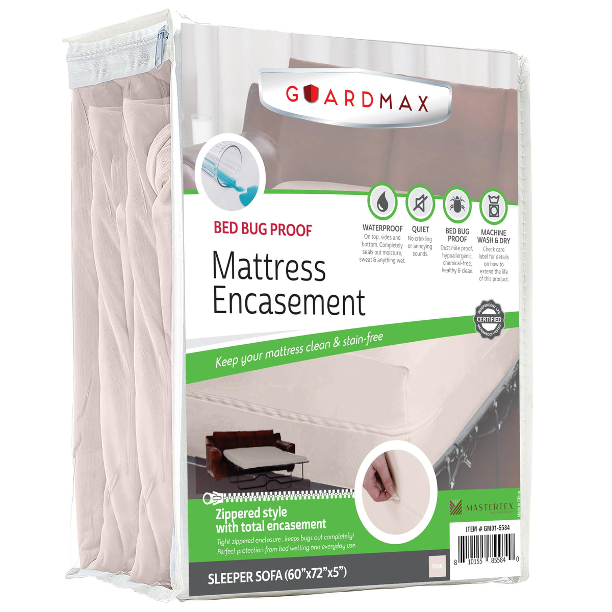 Guardmax Waterproof Jersey-Knit Zippered Mattress Encasement