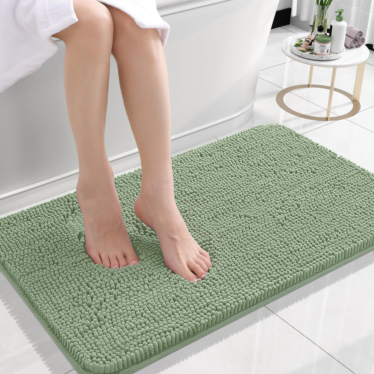 OLANLY Extra-Soft Absorbent Chenille Bathroom Rug Mat
