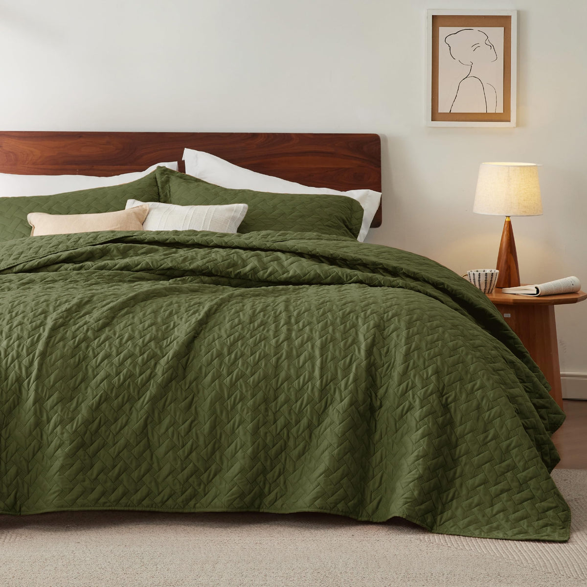 Bedsure Lightweight Basket-Weave Quilt Bedspread Set