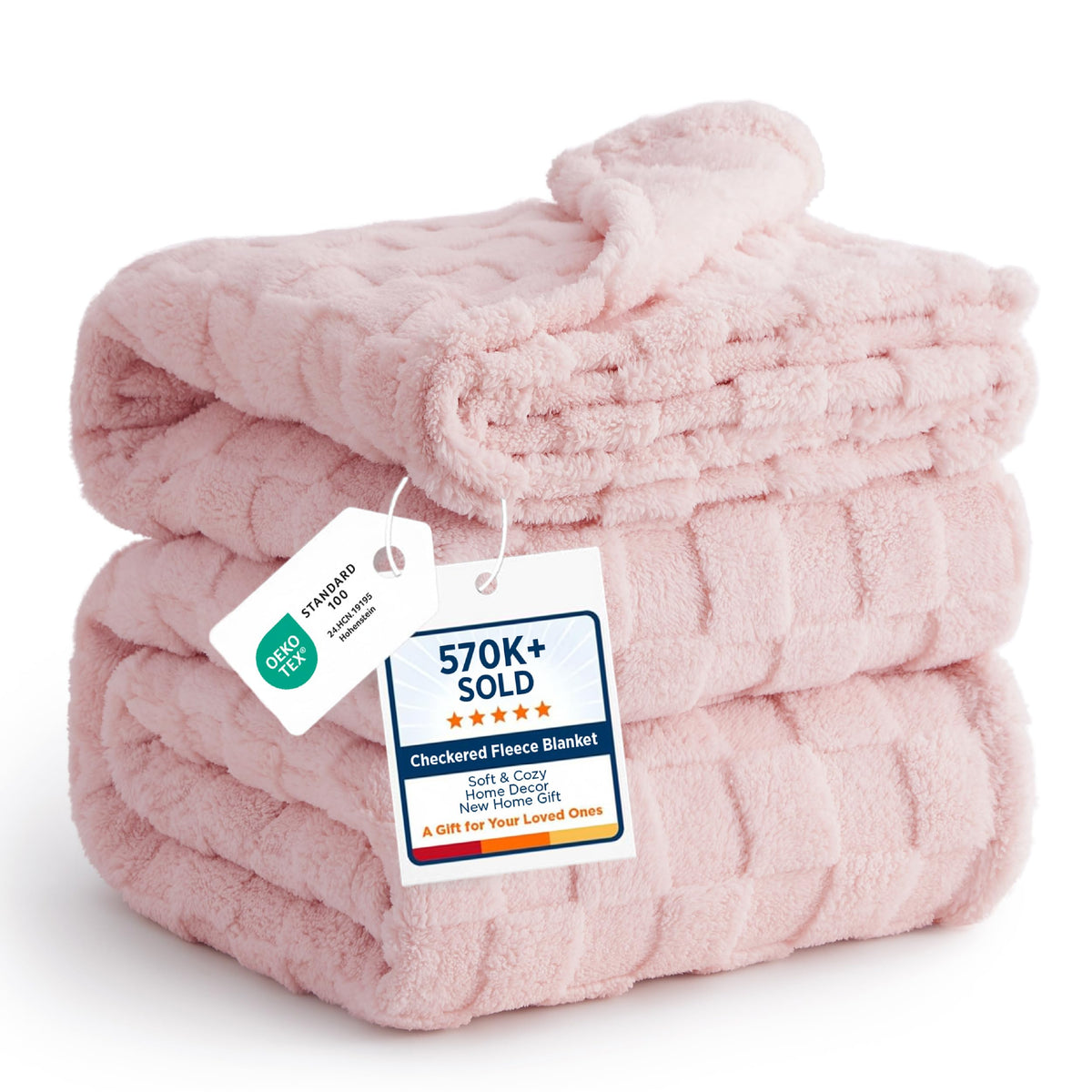 Bedsure GentleSoft Throw Blanket Checkered Fleece Blankets