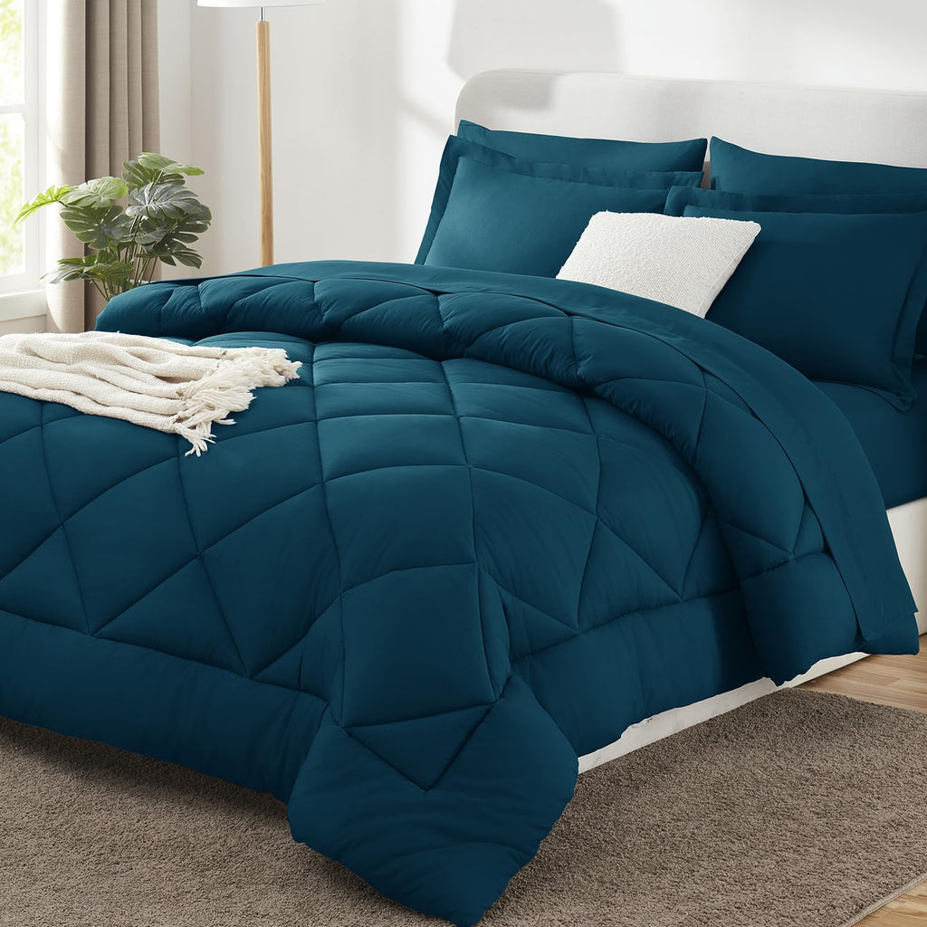 CozyLux Comforter Set, Down Alternative Bedding Set with Sheets, 5/7 Pieces