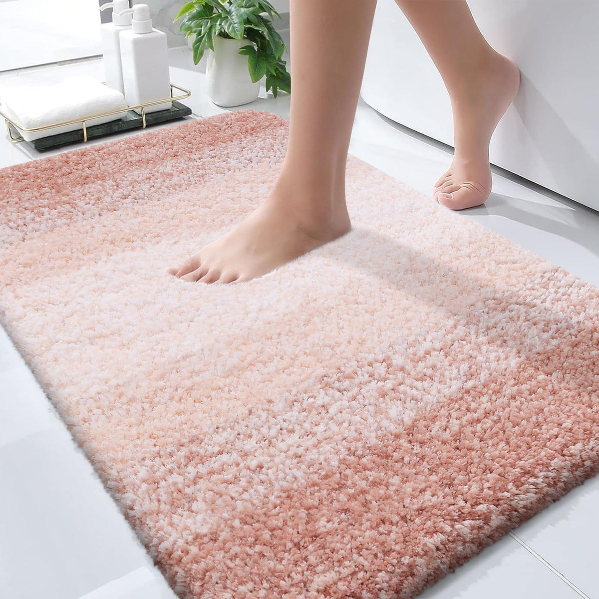 OLANLY Extra-Soft Absorbent Microfiber Bathroom Rug Mat