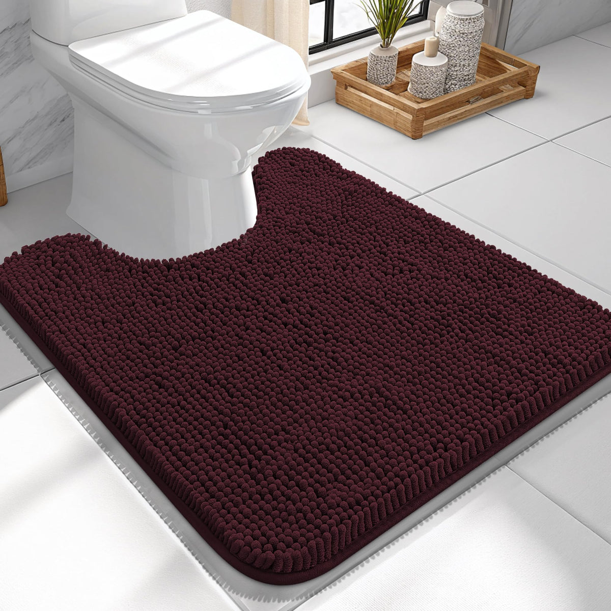 OLANLY Extra-Soft Absorbent Chenille Bathroom Rug Mat