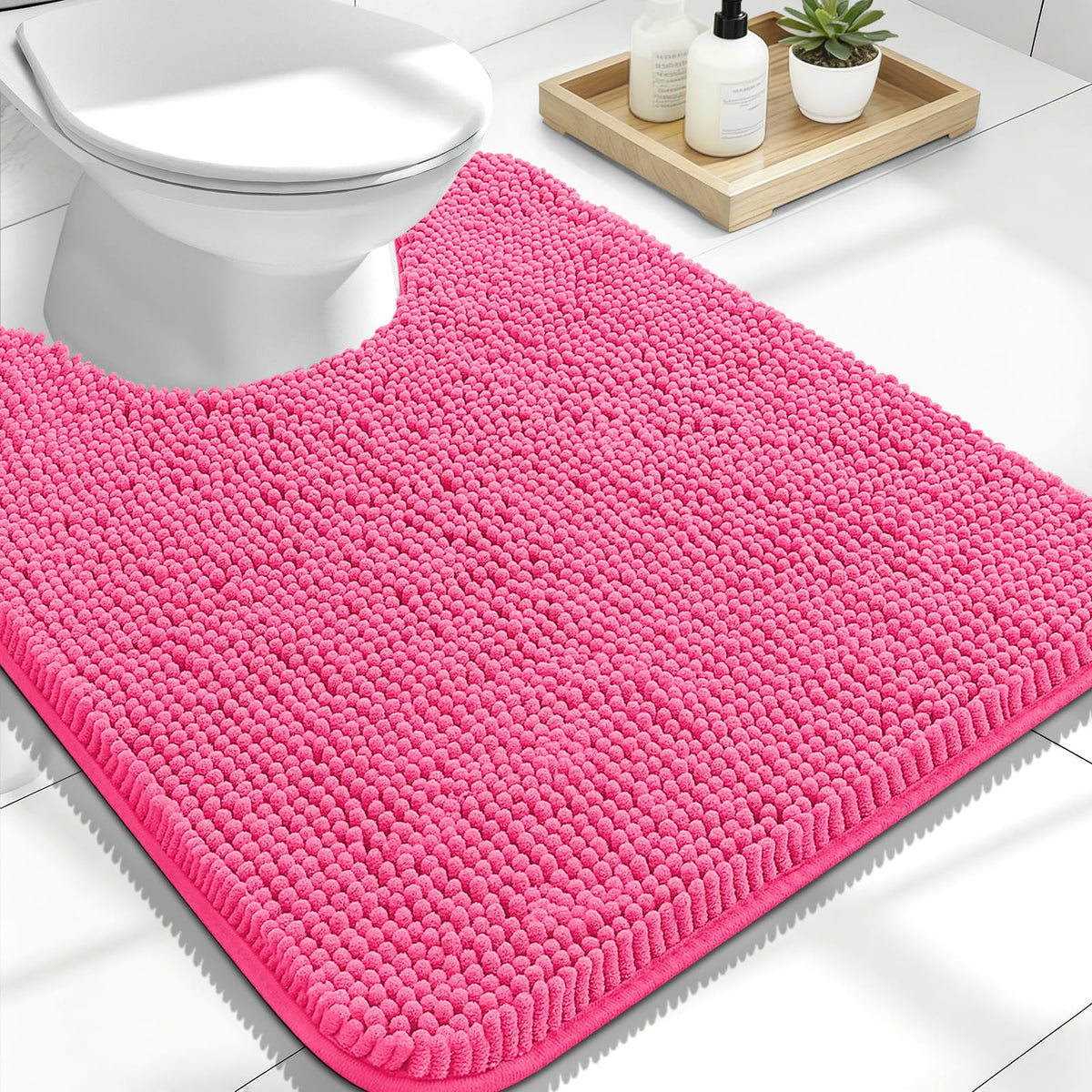 OLANLY Extra-Soft Absorbent Chenille Bathroom Rug Mat