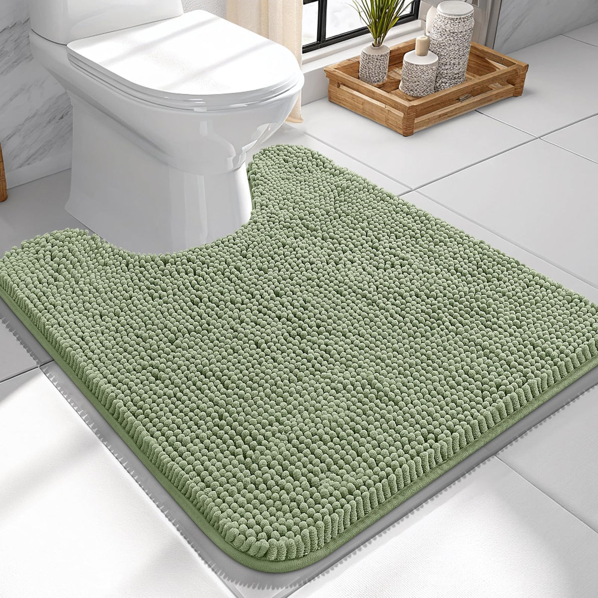 OLANLY Extra-Soft Absorbent Chenille Bathroom Rug Mat