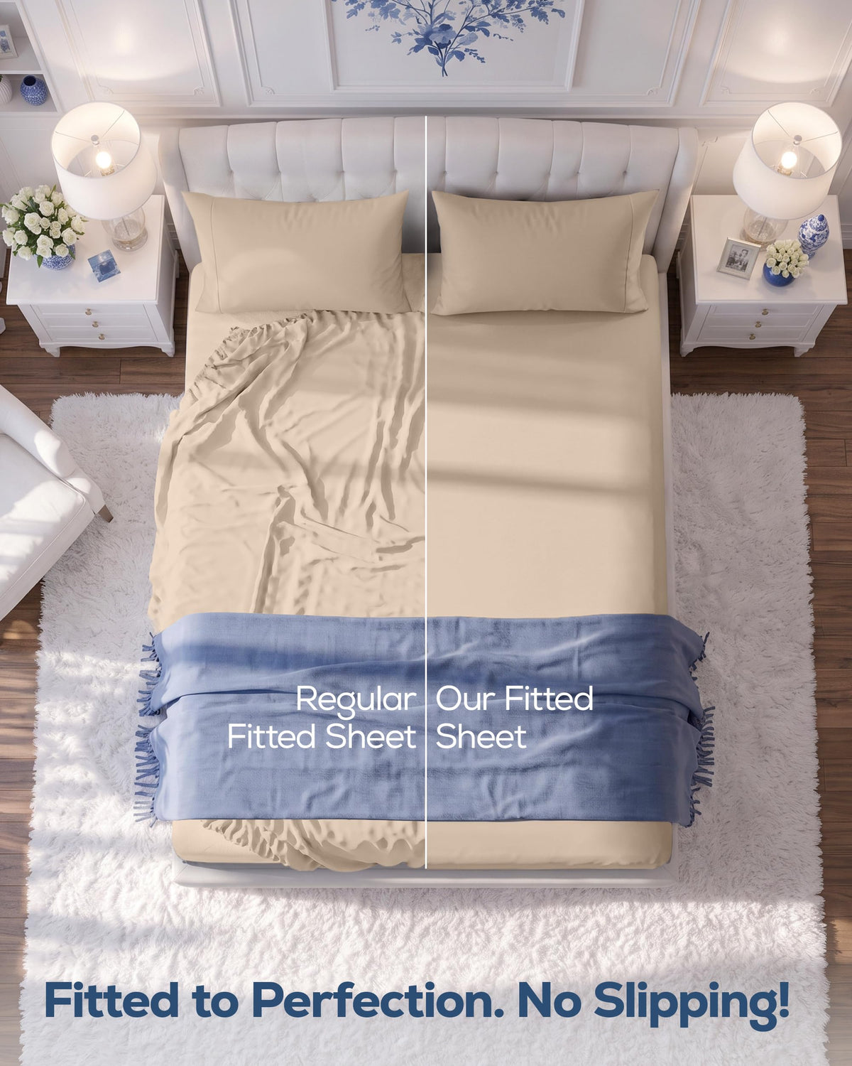 Fitted Sheet, Ultra Soft Fits Up to 16 Inch Deep Pocket