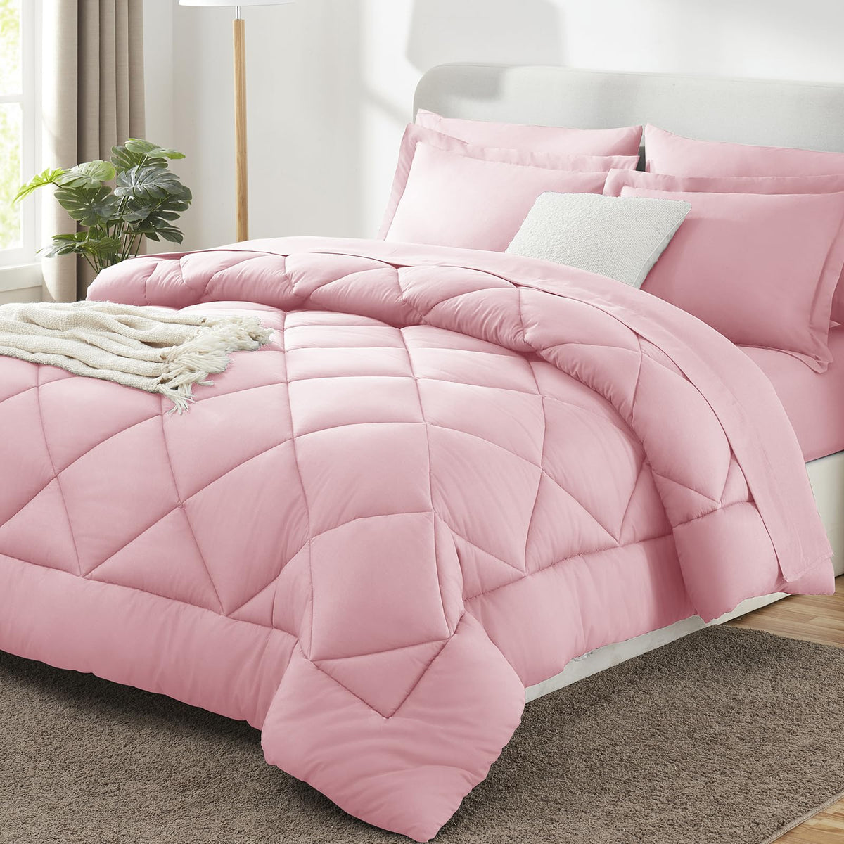 CozyLux Comforter Set, Down Alternative Bedding Set with Sheets, 5/7 Pieces