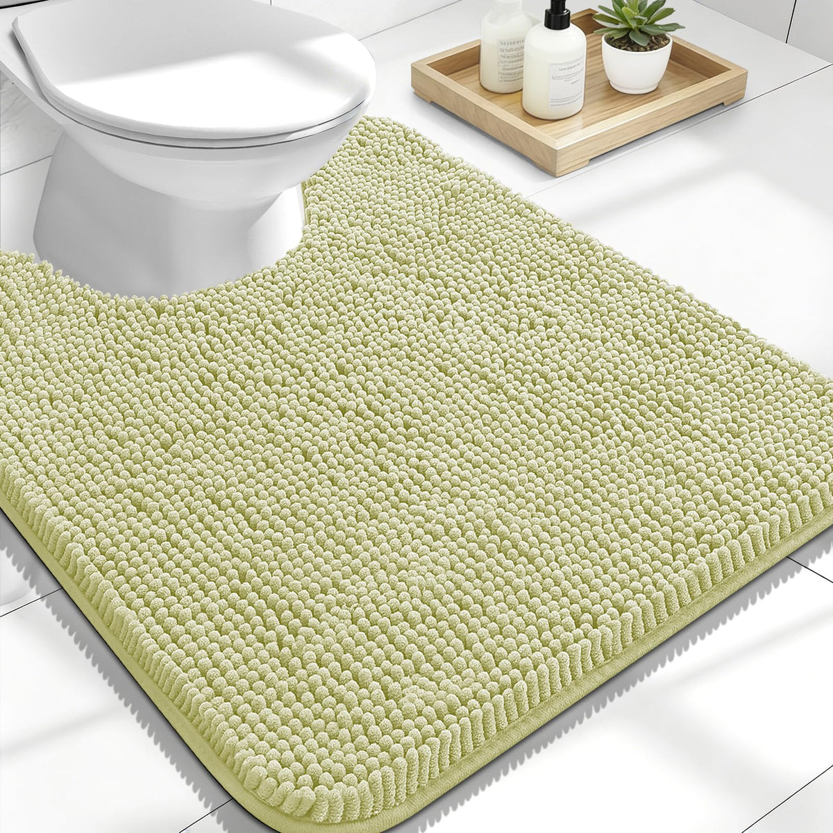 OLANLY Extra-Soft Absorbent Chenille Bathroom Rug Mat