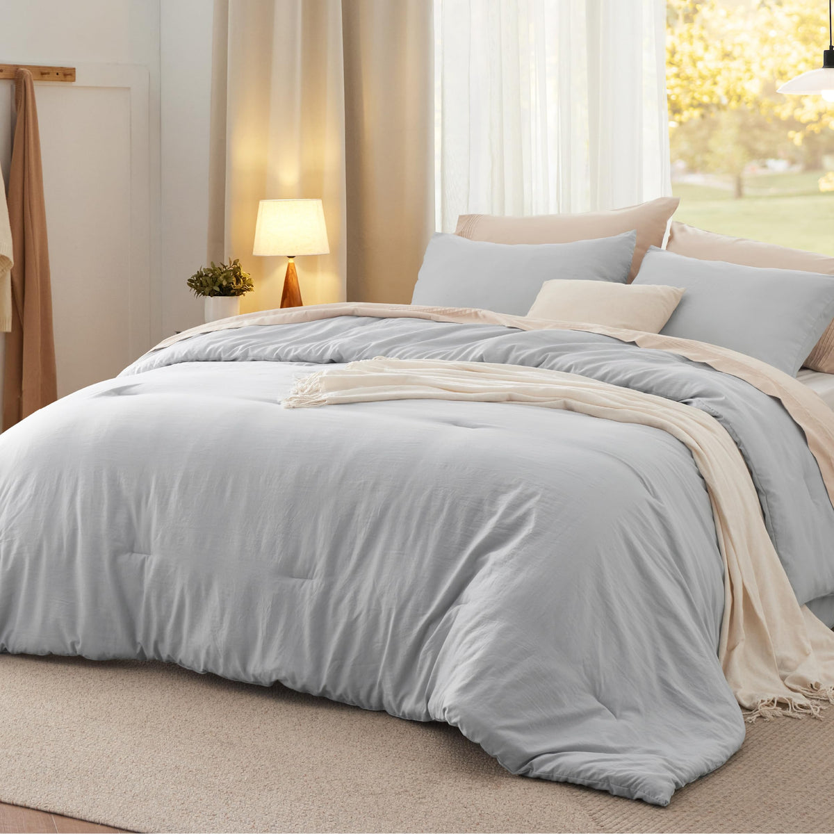 Bedsure Comforter Set Prewashed Soft Bedding Set 3Pcs