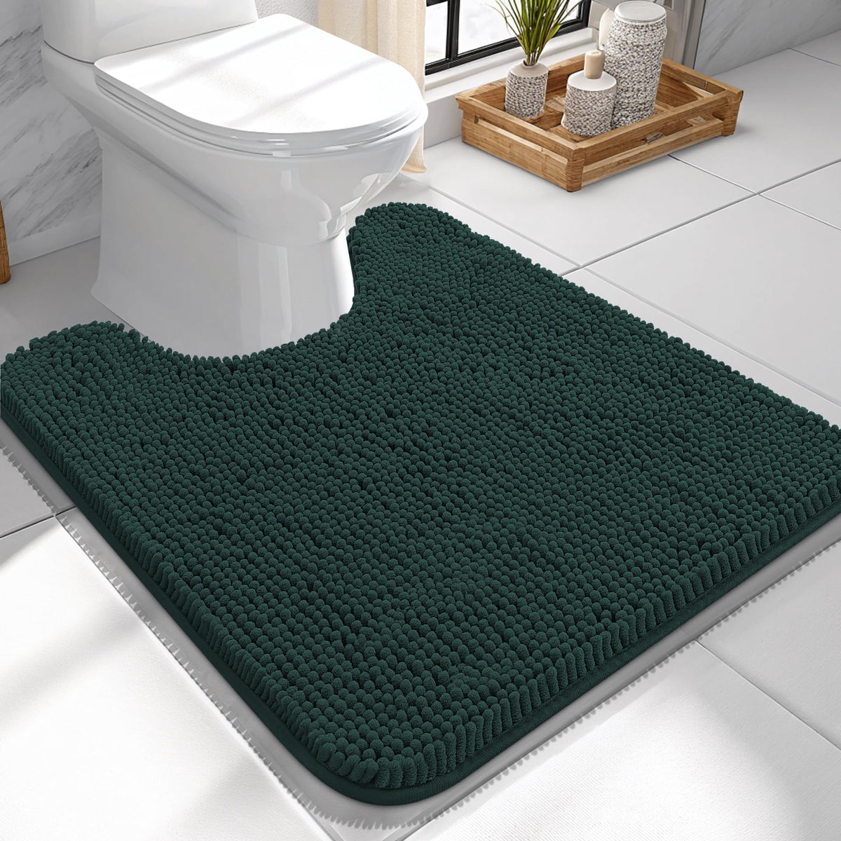 OLANLY Extra-Soft Absorbent Chenille Bathroom Rug Mat